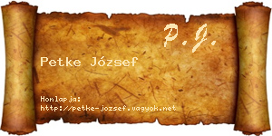 Petke József névjegykártya