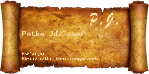 Petke József névjegykártya